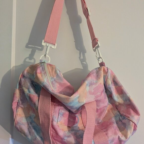 Colourful Canvas Duffle with pink straps - Picture 3 of 9